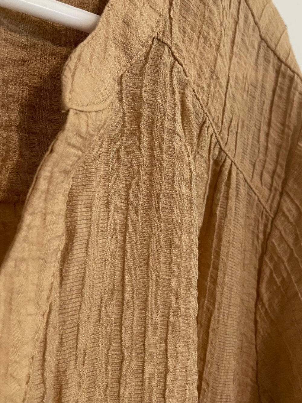 TORRID 3 Plus Size Harper Textured Stripe 3/4 Pullover Blouse Tan Brown Work 3X - Picture 5 of 16